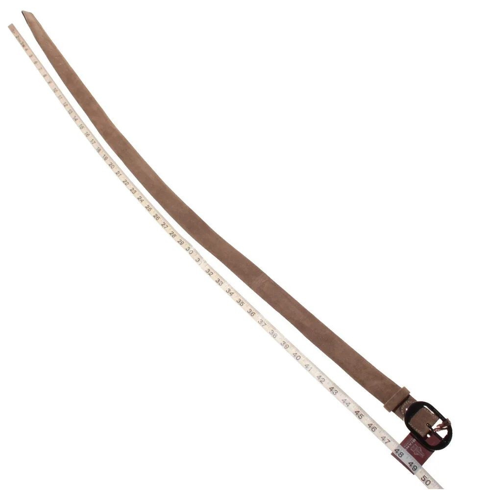 Di Bianco NWT Cut to Size Dress Belt In Solid Brown Suede Leather One Size